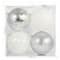 Assorted 4 Pack 4.7" Silver & White Shatterproof Ball Ornaments, 1pc. by Ashland®